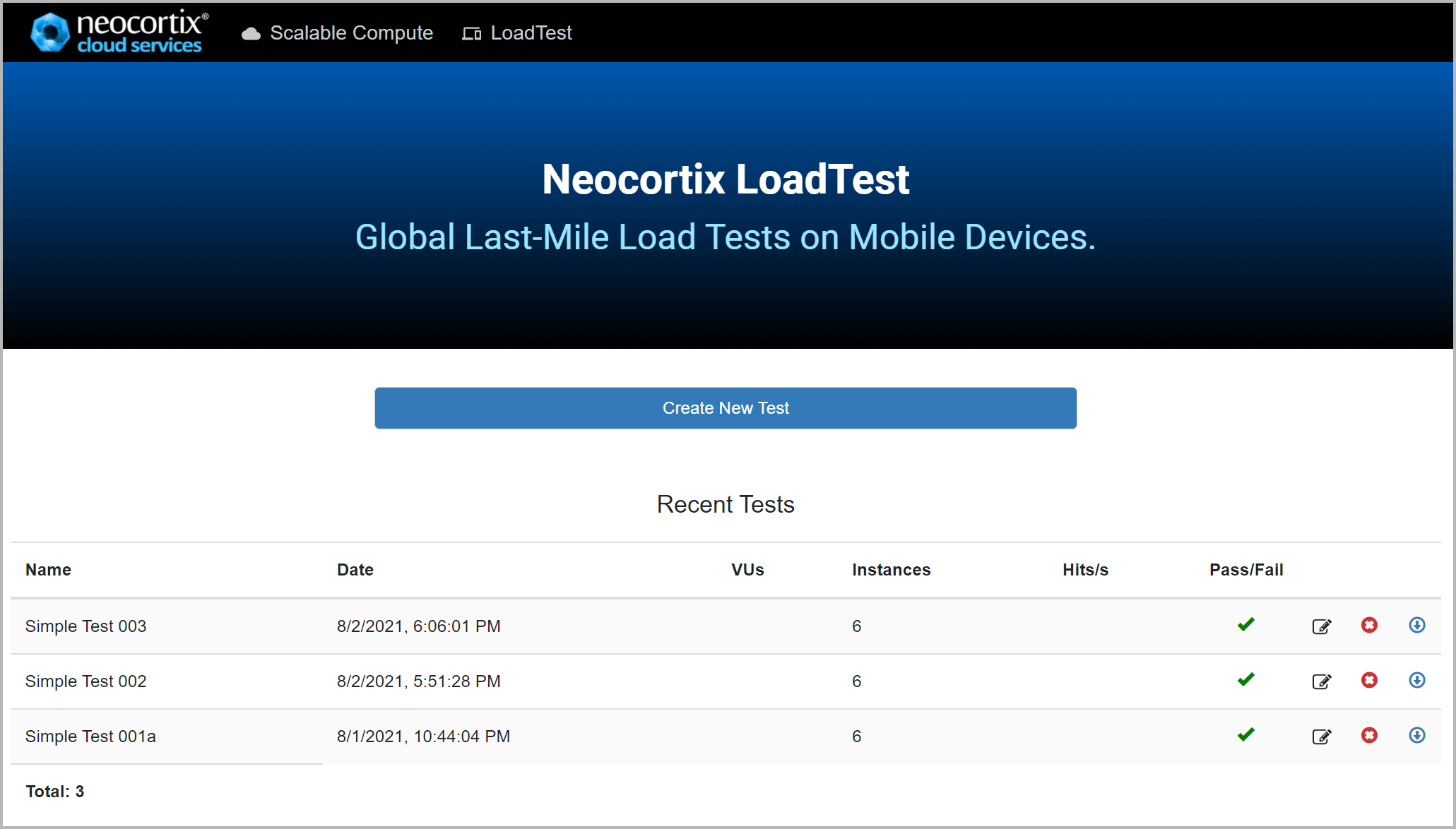 Load Test Output